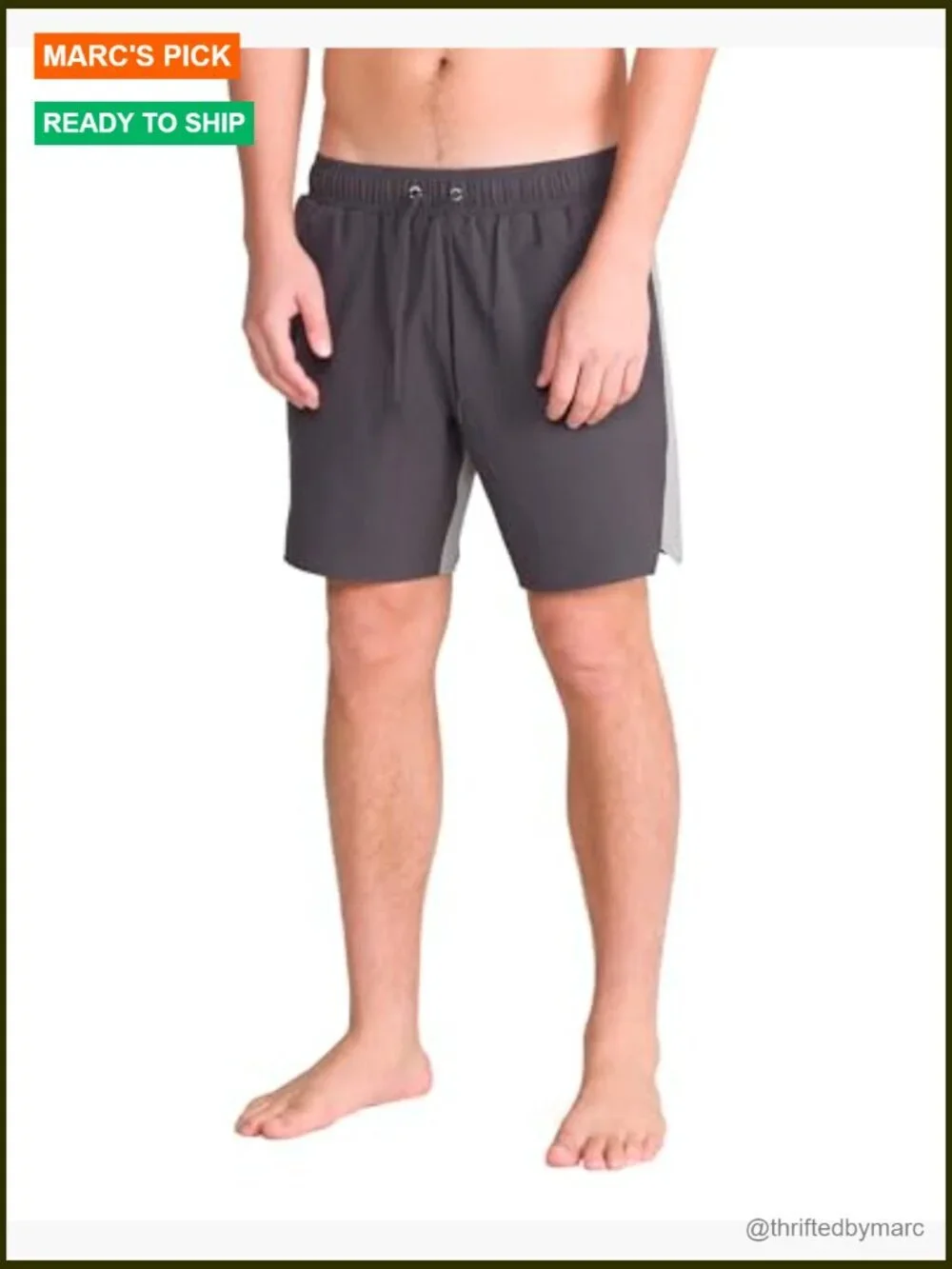 XXL Hybrid Swim Shorts with Compression Liner, UPF 50+, Elastic Waist